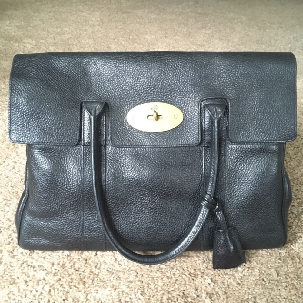 Mulberry Bayswater Natural Leather in Black OBO